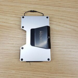 KENNETH COLE REACTION Mens Wallet Silver Slim Metal Card Case Money Clip Logo